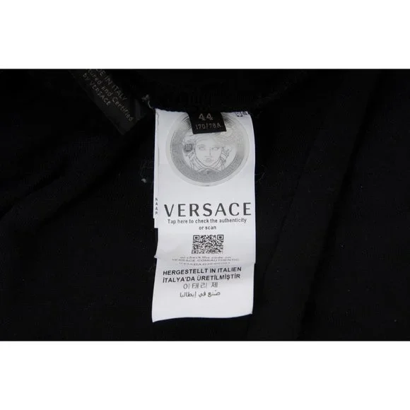 Versace Mens Joggers Size XL 44 Black Pink Logo Cotton Drawstring Sweat Pants